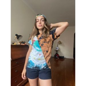 Alexander Kelly split tie-dye | reverse tye-dye soNY tee ~ Small